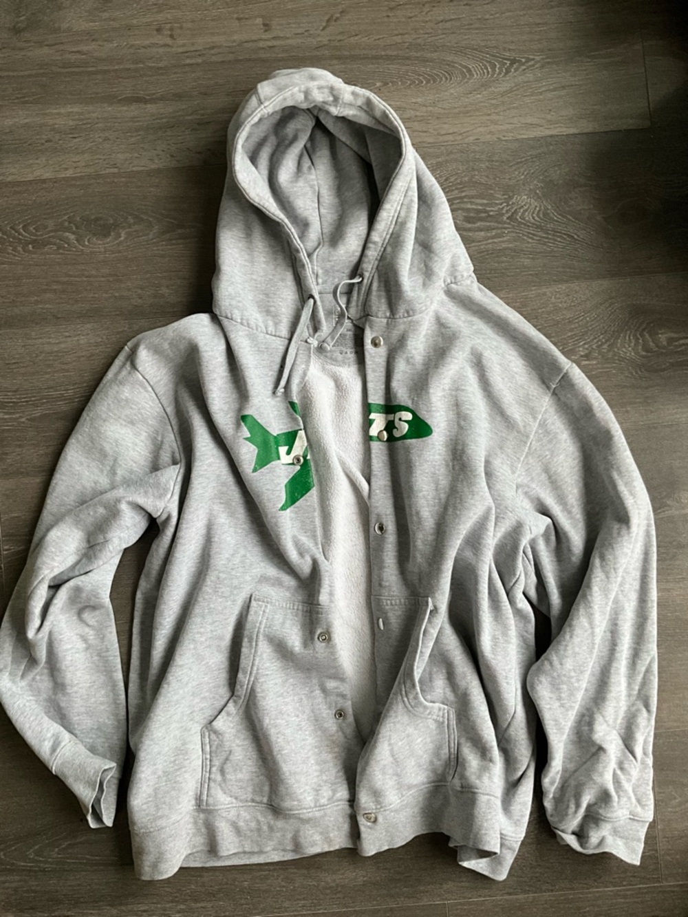 Urban Outfitters Light Gray Hoodie with Green Graphic